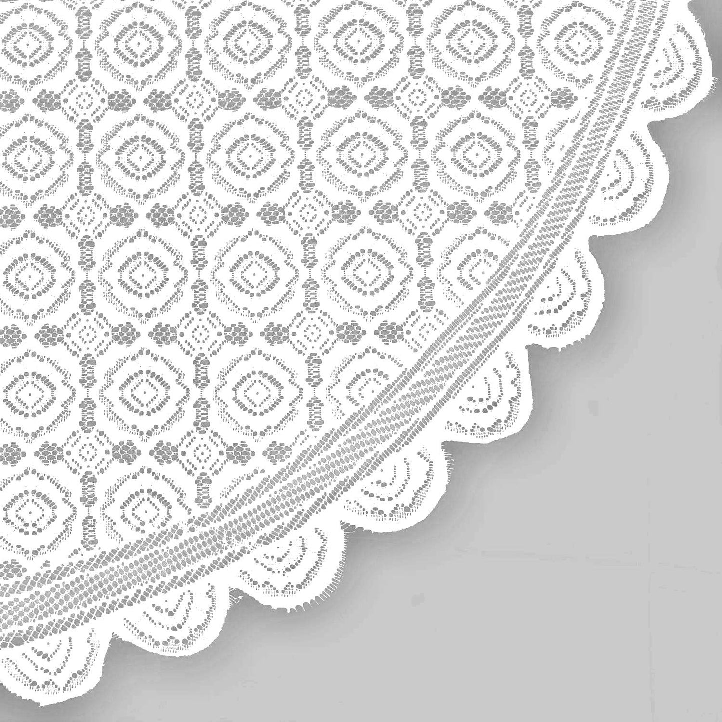 DII Home Essentials 100% Polyester, Machine Washable, Shabby Chic, Vintage Tablecloth or Overlay 63" Round, Floral Lace