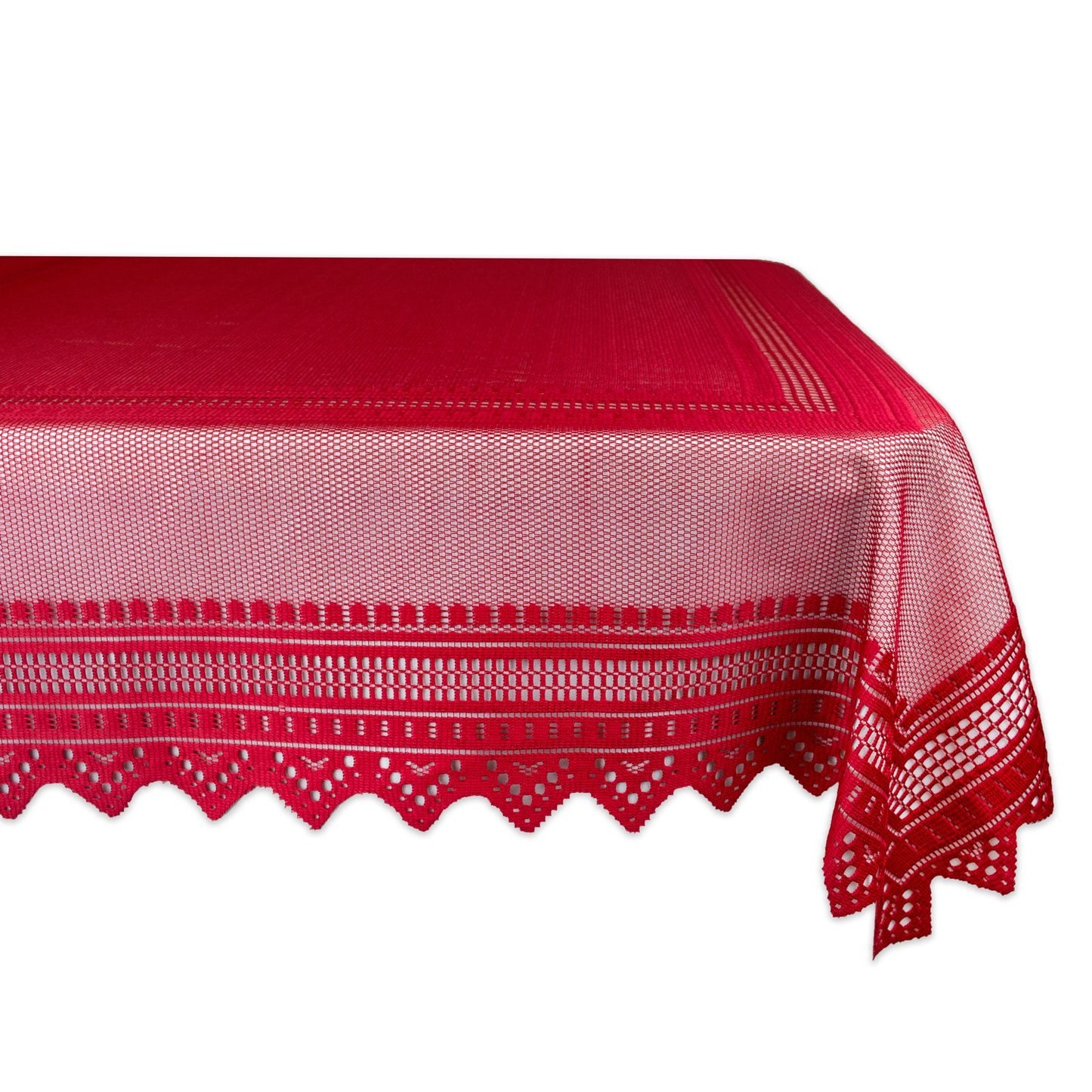 DII Home Essentials 100% Polyester, Machine Washable, Shabby Chic, Vintage Tablecloth or Overlay 63" Round, Floral Lace