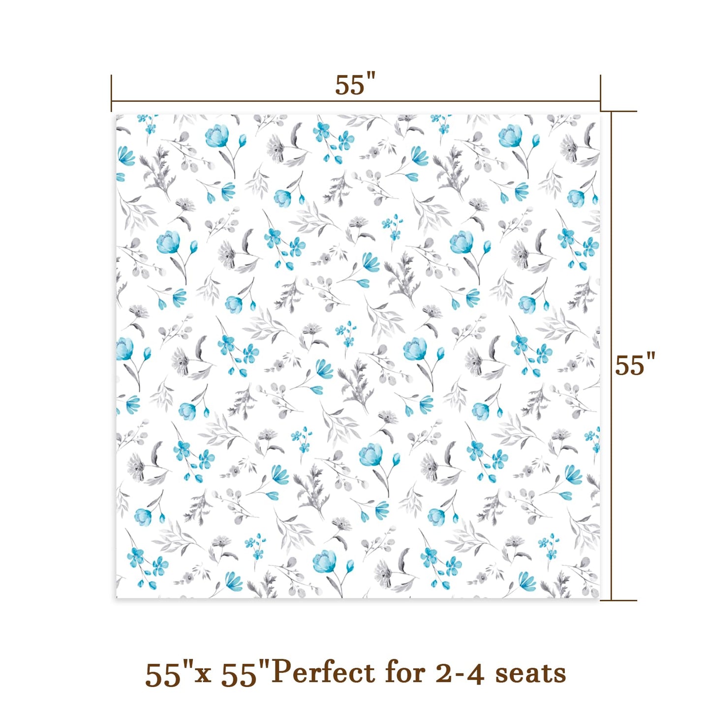 Round Tablecloth 60Inch Green Floral Table Cloth Waterproof Spill-Proof Wrinkle Free Table Cover for Outdoor Party Picnic Dinner Patio Halloween Fall Decor