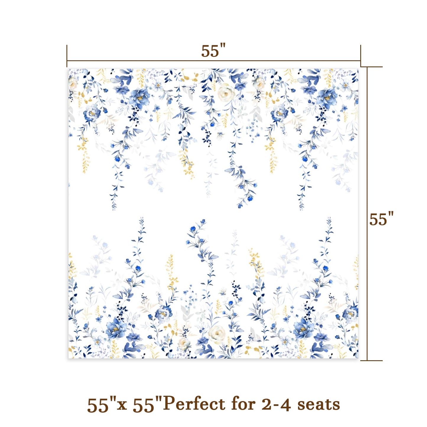 Round Tablecloth 60Inch Green Floral Table Cloth Waterproof Spill-Proof Wrinkle Free Table Cover for Outdoor Party Picnic Dinner Patio Halloween Fall Decor