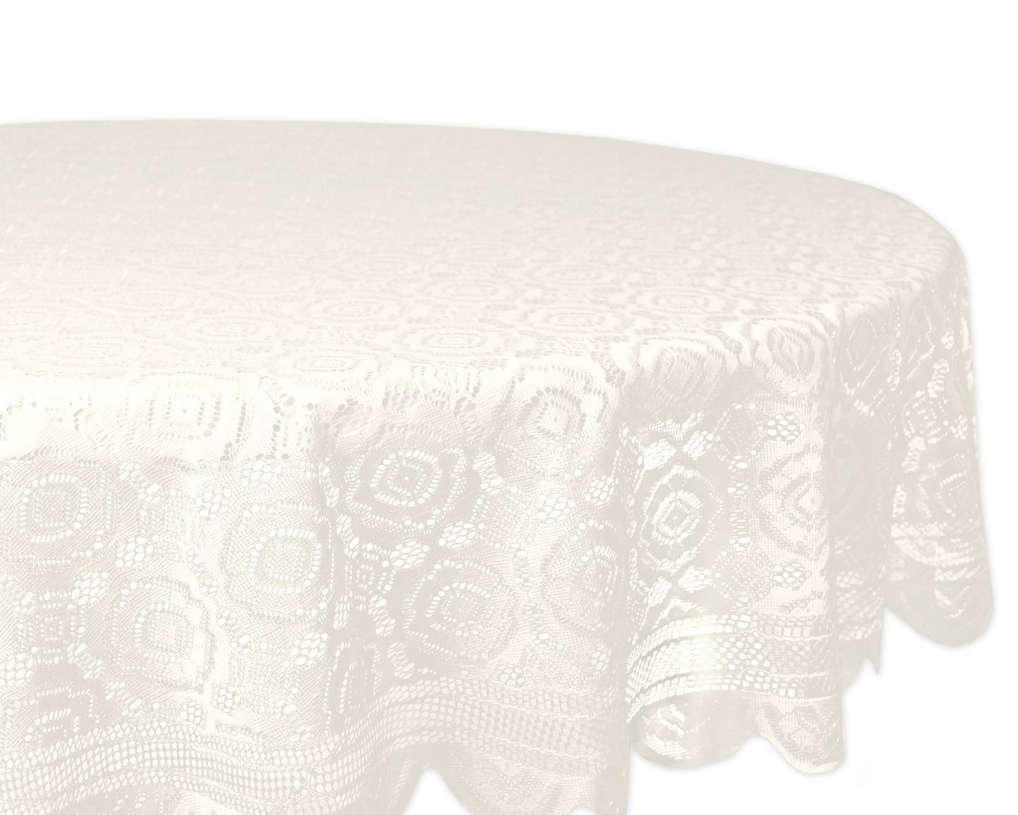 DII Home Essentials 100% Polyester, Machine Washable, Shabby Chic, Vintage Tablecloth or Overlay 63" Round, Floral Lace