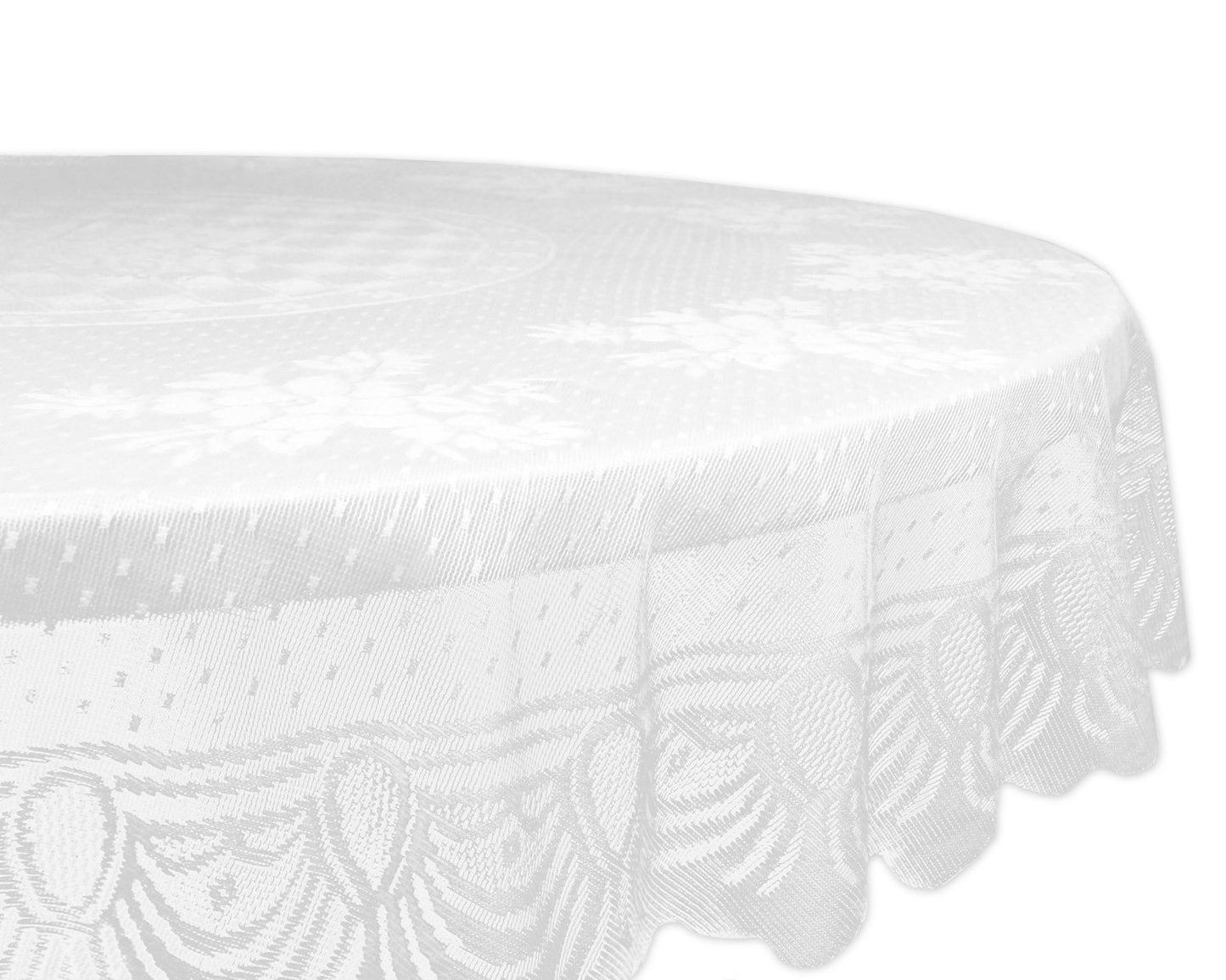 DII Home Essentials 100% Polyester, Machine Washable, Shabby Chic, Vintage Tablecloth or Overlay 63" Round, Floral Lace