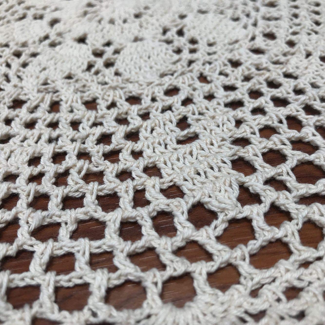 Damanni Cotton Handmade Crochet Lace Tablecloth Doilies Doily,Round,White,19 Inch