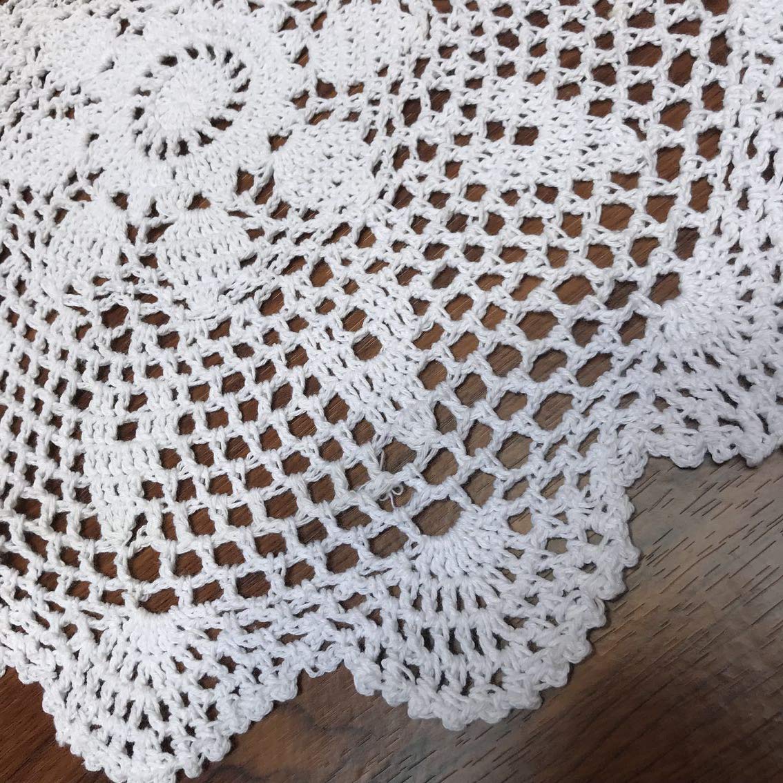 Damanni Cotton Handmade Crochet Lace Tablecloth Doilies Doily,Round,White,19 Inch