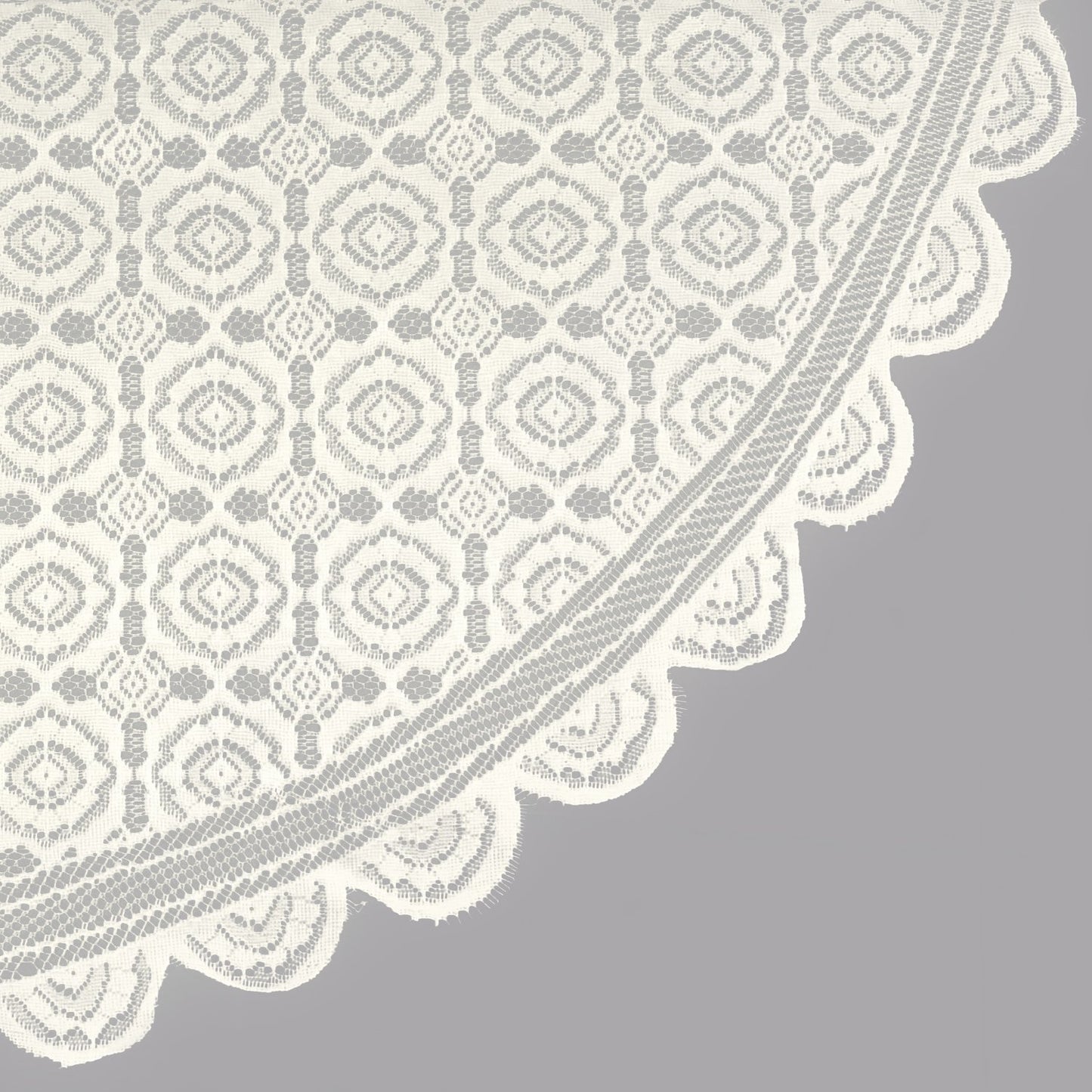 DII Home Essentials 100% Polyester, Machine Washable, Shabby Chic, Vintage Tablecloth or Overlay 63" Round, Floral Lace